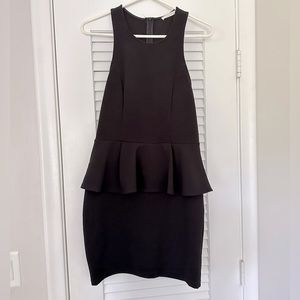 Lush High neck black peplum dress size large.
